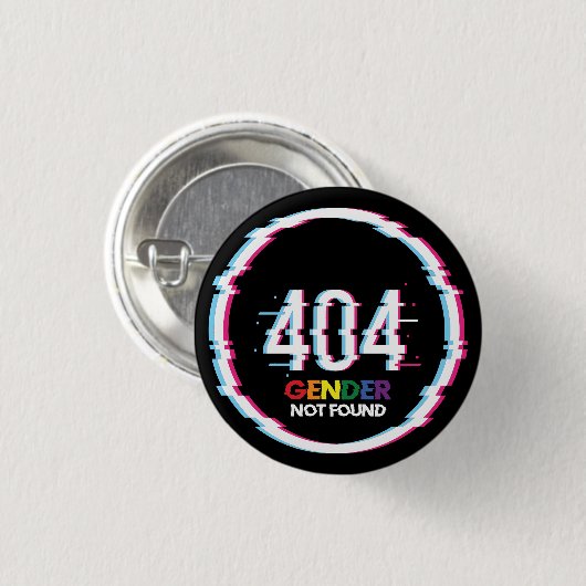 404 Geslacht Niet gevonden | Funny LGBTQ | Pride Ronde Button 3,2 Cm (Voorkant /achterkant)