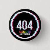 404 Geslacht Niet gevonden | Funny LGBTQ | Pride Ronde Button 3,2 Cm (Voorkant)