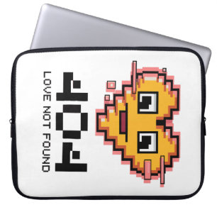 404 Love Not Found – Glitched Pixel Heart Laptop Sleeve