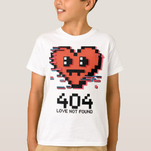 404 Love Not Found – Glitched Pixel Heart T-shirt