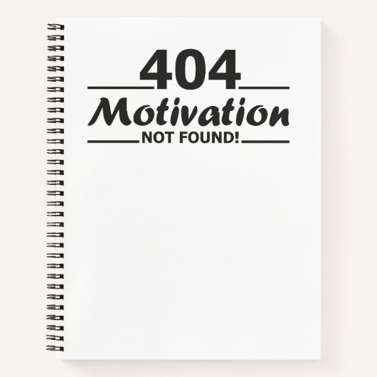 404. Motivatie niet gevonden! Notitieboek (Voorkant)