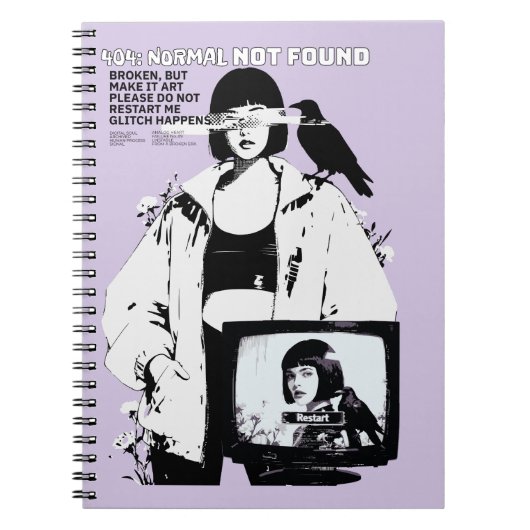 404: Normal Not Found – Glitched Soul Notitieboek (Voorkant)