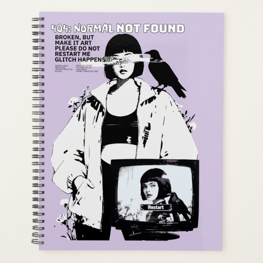 404: Normal Not Found – Glitched Soul Planner (Voorkant)