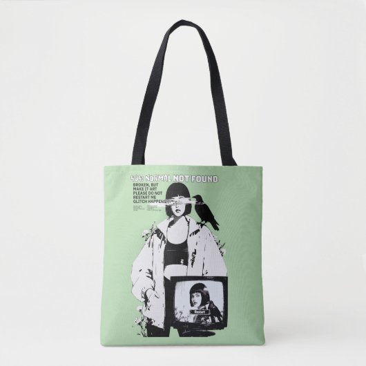 404: Normal Not Found – Glitched Soul Tote Bag (Voorkant)