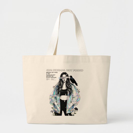 404 – Normal Not Found Grote Tote Bag (Voorkant)