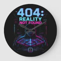 404 Realiteit Niet Gevonden Cyberpunk VR Wandklok