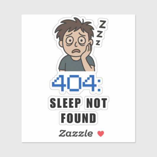 404 Slaap Niet Gevonden Sticker (Vel)