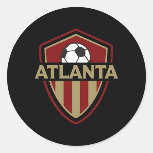404 United Atlanta Voetbal Badge Jersey Ronde Sticker (Voorkant)