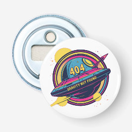 404 Zwaartekracht niet gevonden - Retro Space Pop  Button Flesopener
