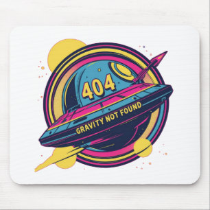 404 Zwaartekracht niet gevonden - Retro Space Pop Muismat