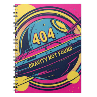 404 Zwaartekracht niet gevonden - Retro Space Pop  Notitieboek