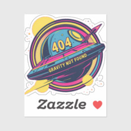 404 Zwaartekracht niet gevonden - Retro Space Pop  Sticker