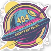 404 Zwaartekracht niet gevonden - Retro Space Pop  Sticker (Voorkant)