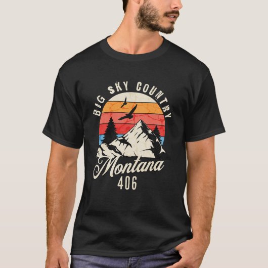 406 Montana Netnummer Big Sky Country Montana Outd T-shirt (Voorkant)