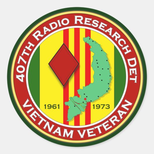 407ste RRD - ASA Vietnam Ronde Sticker (Voorkant)