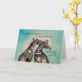 4089 echtgenoot Verjaardag Zebras Kaart (Gele Bloem)
