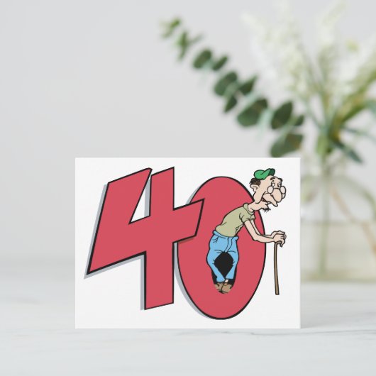 40 - 40 jaar oud Verjaardag Groet Briefkaart (Staand voorkant)