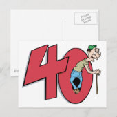 40 - 40 jaar oud Verjaardag Groet Briefkaart (Voorkant / Achterkant)