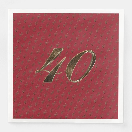 40 40e Jubileum Ruby Gold Typografie Servetten (Voorkant)