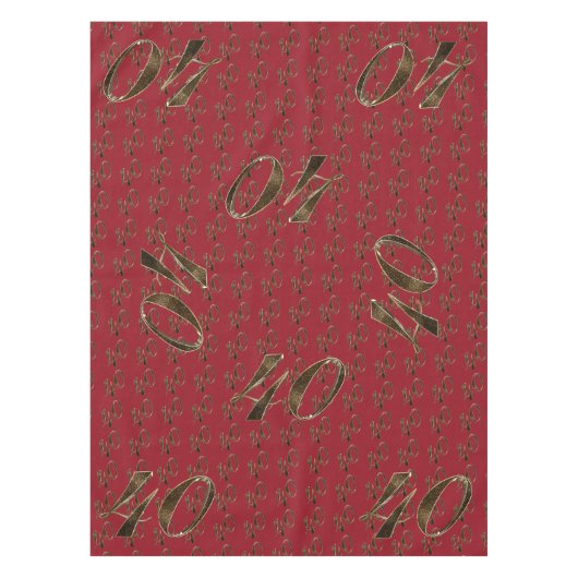 40 40e Jubileum Ruby Gold Typografie Tafelkleed (Voorkant)