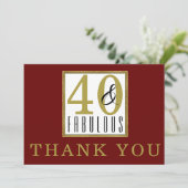 40 & 40e verjaardag van de feestdag van de Bourgog Bedankkaart (Staand voorkant)