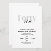 40 - 40e verjaardag van de zwarte & witte grafisch kaart (Voorkant / Achterkant)