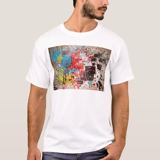 40 abstracte splaatstverf 1 kleur zoz.jpg t-shirt (Voorkant)