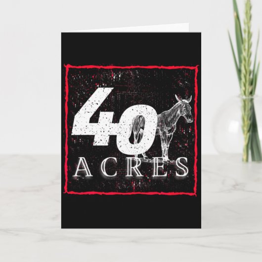 40 Acres And A Mule Black History T Shirt Kaart (Voorkant)