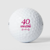 40 and Amazing Mom Gift - Roze 40e verjaardag Golfballen (Voorkant)
