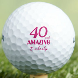 40 and Amazing Mom Gift - Roze 40e verjaardag Golfballen