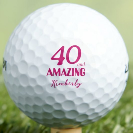 40 and Amazing Mom Gift - Roze 40e verjaardag Golfballen