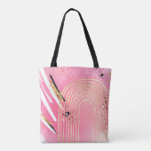 40 and Fabulous Abstract Roze Zwart Modern Bold Tote Bag (Achterkant)