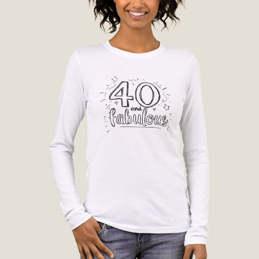 40 and Fabulous Doodle Happy Birthday  Tri-Blend Shirt (Voorkant volledig)