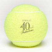 40 and Fabulous Elegant Script Naam 40th Birthday Tennisballen (Voorkant)