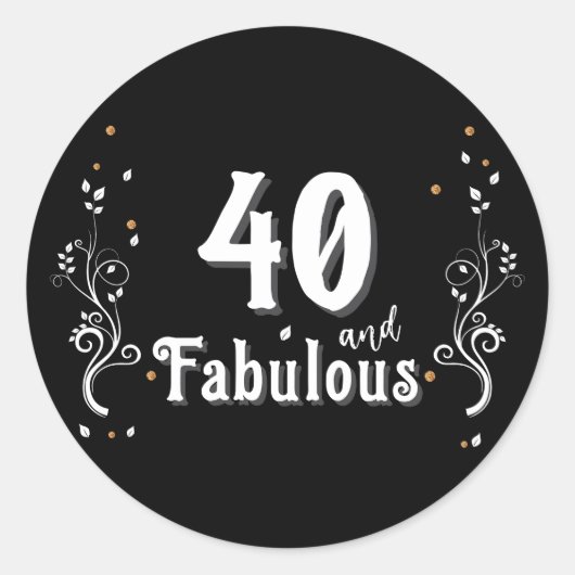 40 and Fabulous Foliage 40e verjaardag Ronde Sticker (Voorkant)