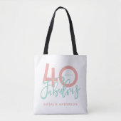 40 and Fabulous Gold & Black verjaardagsfeestje ta Tote Bag (Voorkant)
