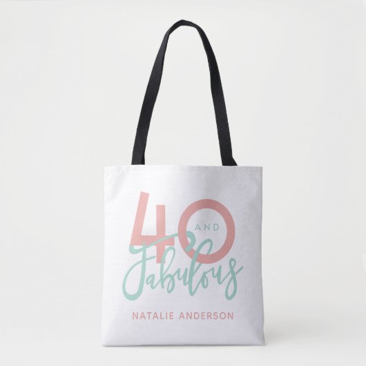 40 and Fabulous Gold & Black verjaardagsfeestje ta Tote Bag (Voorkant)