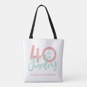 40 and Fabulous Gold & Black verjaardagsfeestje ta Tote Bag (Achterkant)