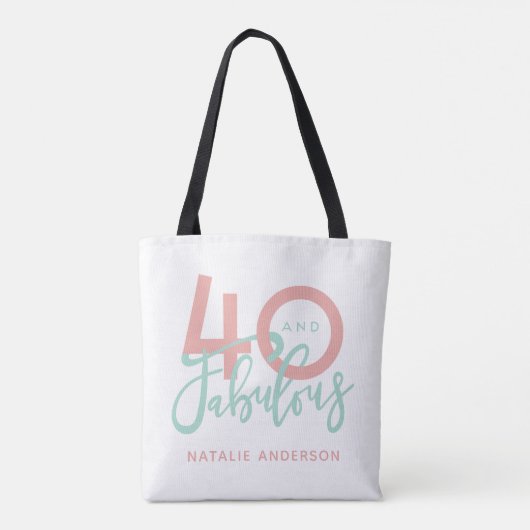 40 and Fabulous Gold & Black verjaardagsfeestje ta Tote Bag (Achterkant)
