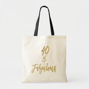 40 and Fabulous Gold Foil Verjaardag Canvas tas