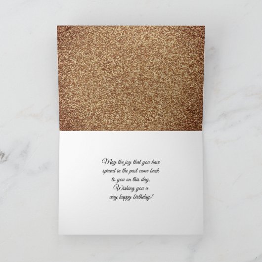 40 and Fabulous Gold Glitter 2 Photo 40th Birthday Kaart (Binnen)