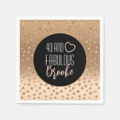 40 and Fabulous Gold Sparkle Black Blush Glamoureu Servet (Voorkant)