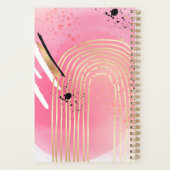 40 and Fabulous Pink Black Abstract Vrouwelijk Planner (Achterkant)