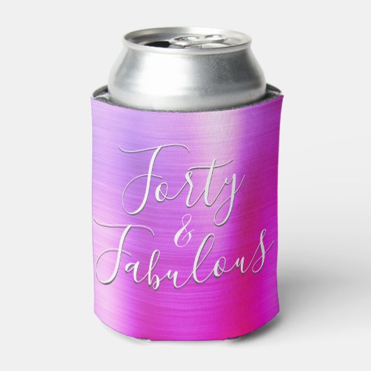 40 and Fabulous Roos Paarse Roze Blikjeskoeler (Blikje Voorkant)
