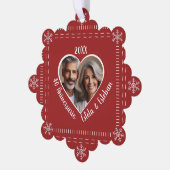 40 Aniversario Personalizado Papier Ornament Kaart (Links)