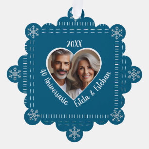 40 Aniversario Personalizado Papier Ornament Kaart