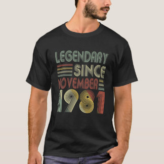 40 Bday Decorations Legendary from November 1981 T-shirt