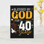 40 Birthday Blessed By God For 40 Years Old 40th B Kaart (Gele Bloem)