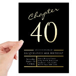 40 Black 40th Birthday Party Gold Folie Uitnodiging<br><div class="desc">Viel de speciale mijlpaal om 40 te draaien met onze luxe uitnodigingen van zwarte feestjes met verbluffende gouden foliën accenten. Verzamel je familie en vrienden om dit een nacht te maken om te herinneren met deze elegante zwarte en gouduitnodigingen. Ons unieke ontwerp is perfect voor het maken van een verklaring,...</div>