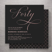 40 Black Roos Gold Script 40e verjaardag Kaart
